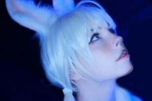 双马尾妹子活力碎花连衣裙，真青春6部萌萌女仆兔耳coslorita